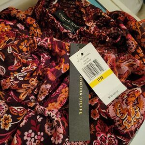 Cynthia Steffe floral wide leg smocked ruffle jumpsuit whimsigoth